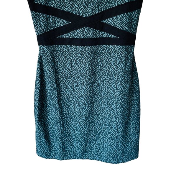 Free People Dress Sm Cross My Heart Teal Black Fitted Mini Back Cut Out Sexy - Picture 4 of 13